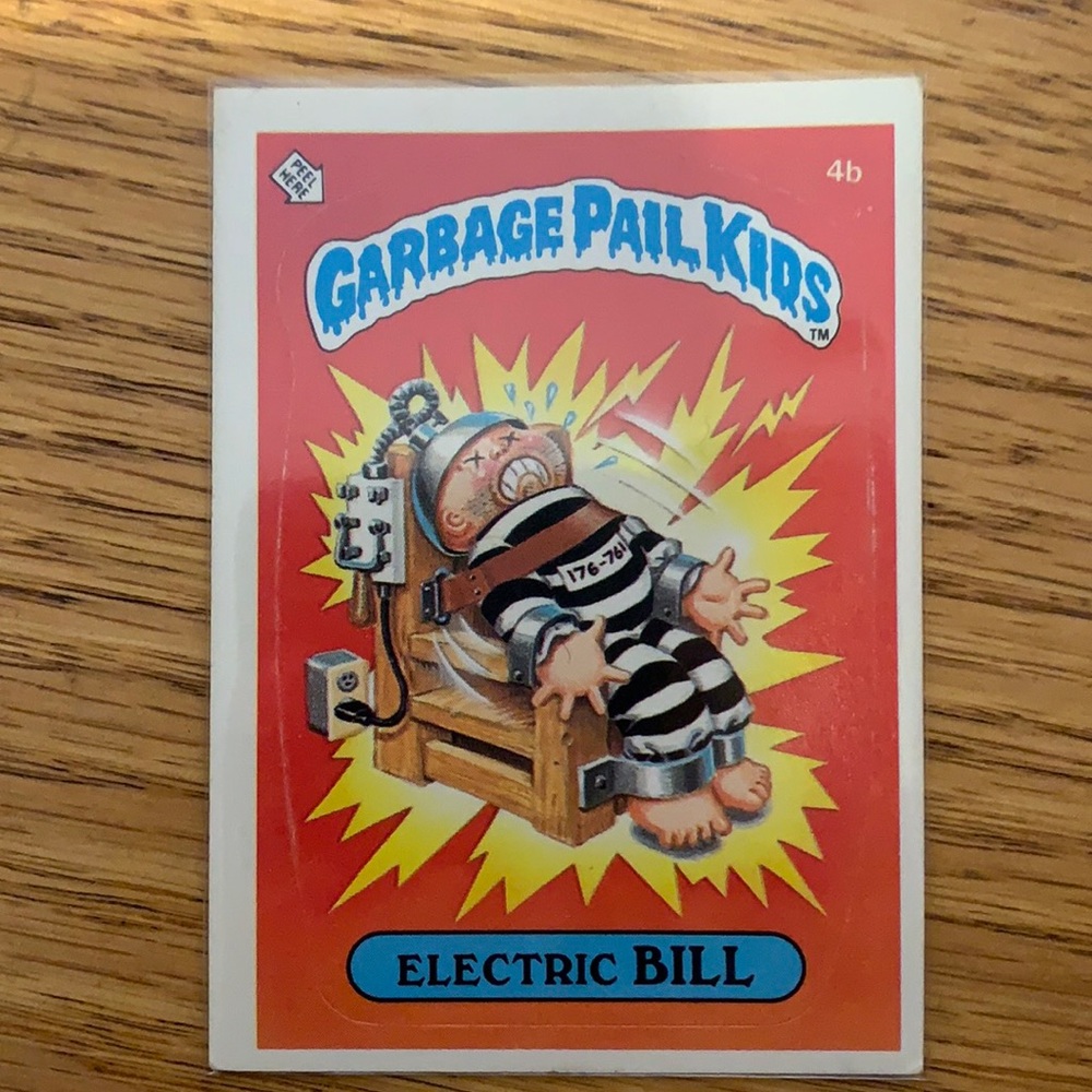 Electric Bill Garbage Pail Kid Card/Sticker - Picture 1 of 3